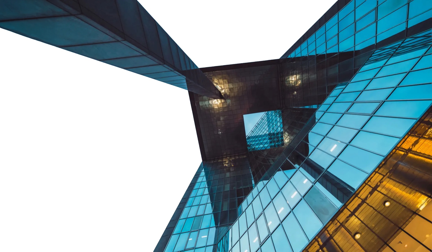 Looking up at glass towers
